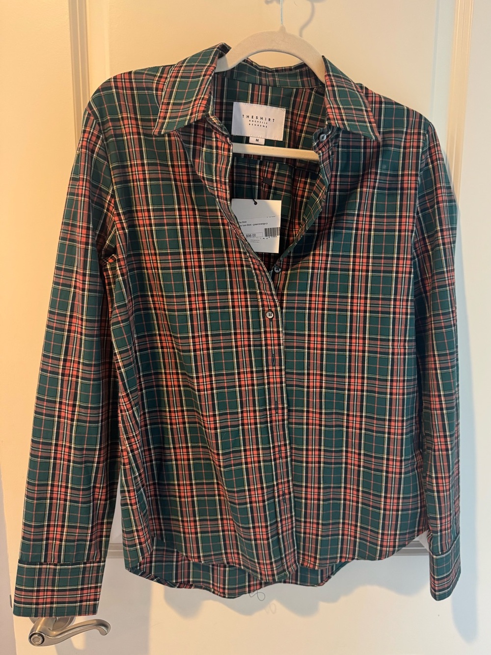 NWT The Shirt by Rochelle Behrens Plaid Stretch Button Down Shirt | M